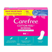 CAREFREE PERFUME FREE S/M 100 PANTYLINER  خصم 20 % علي القطعة