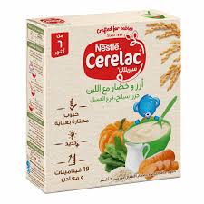 Cerelac rice,vegetable with milk